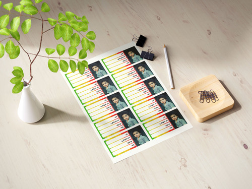 برچسب نام مدرسه با طرح عکس دلخواه